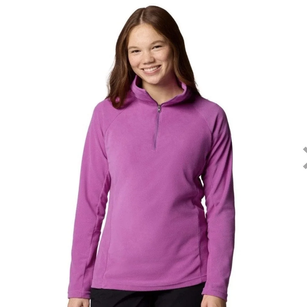New Columbia Pink Quarter Zip Fleece Pullover Soft Warm Lightweight Size Small - Picture 3 of 10